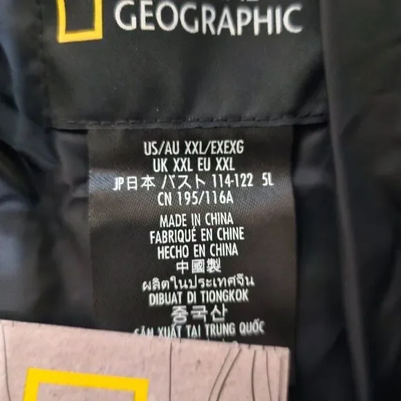 Disney National Geographic Avalanche Puffer Jacket XXL Black White